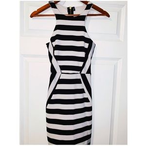 Black & White Striped Bodycon Dress